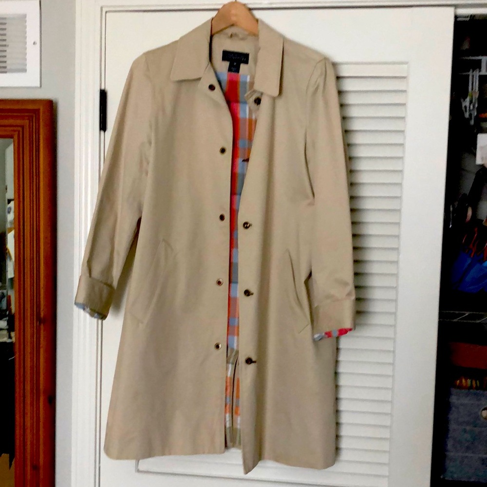 Raincoat with cute plaid lining.